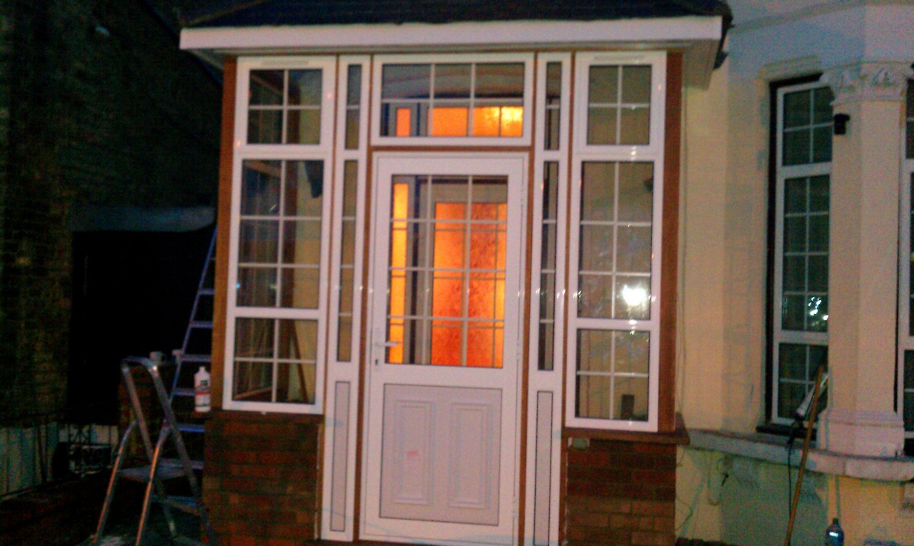 uPVC porch with Georgian bar glazing installed in Wolverton